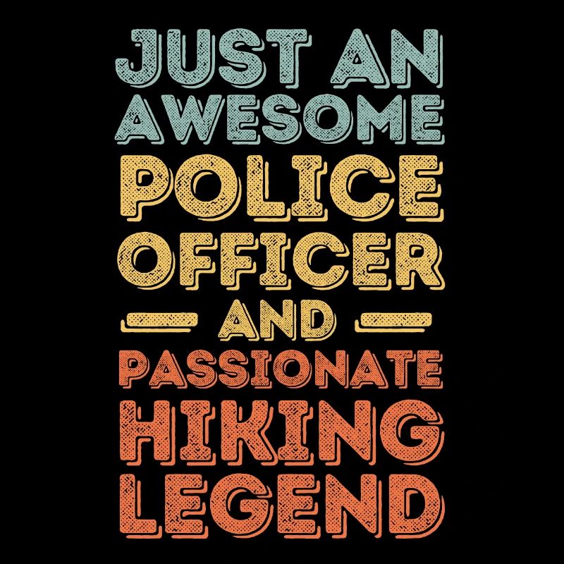 Policeman hiking retro