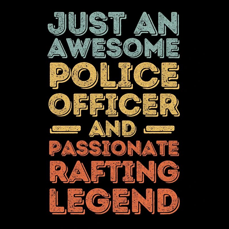 Policeman rafting retro