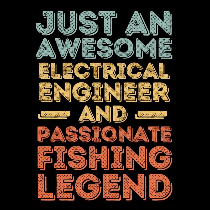 Electrical engineer fishing retro
