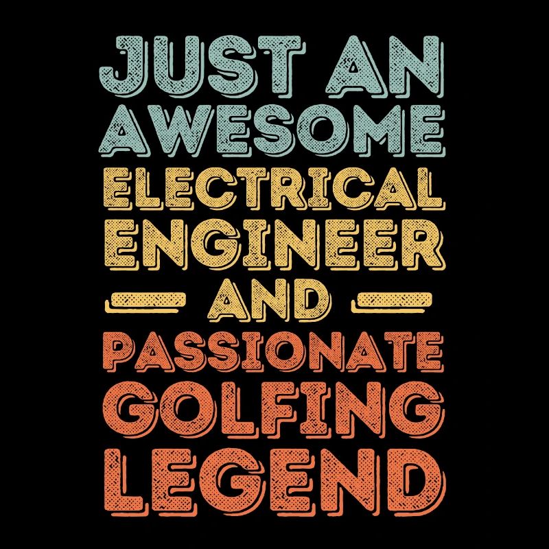 Electrical engineer golfing retro