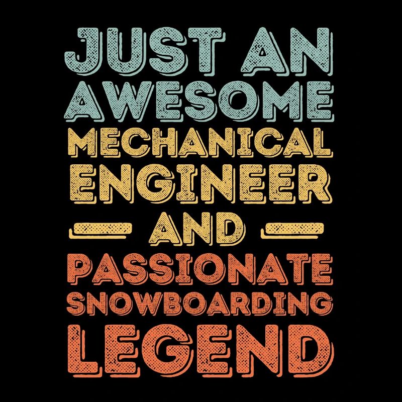 Mechanical Engineer Snowboarding retro