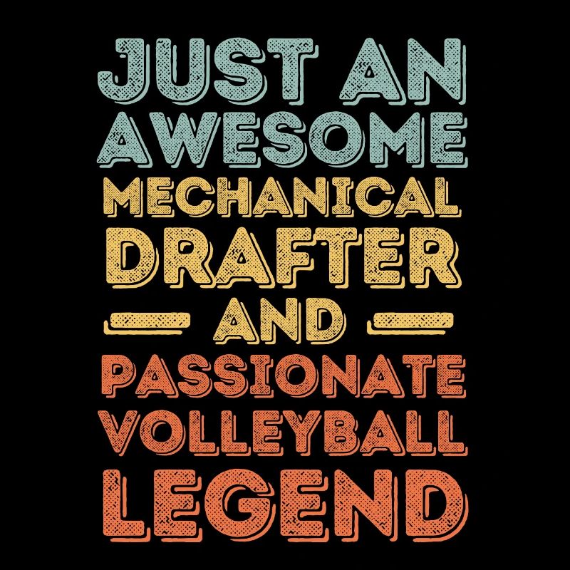 Technischer-Zeichner Volleyball retro