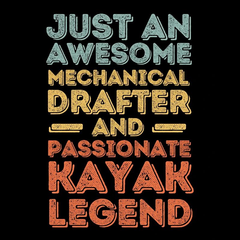 Technischer-Zeichner Kayak retro