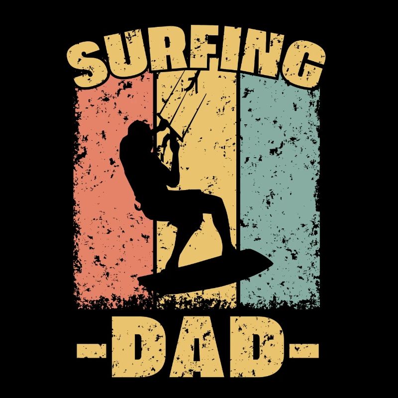 Kitesurfing dad retro