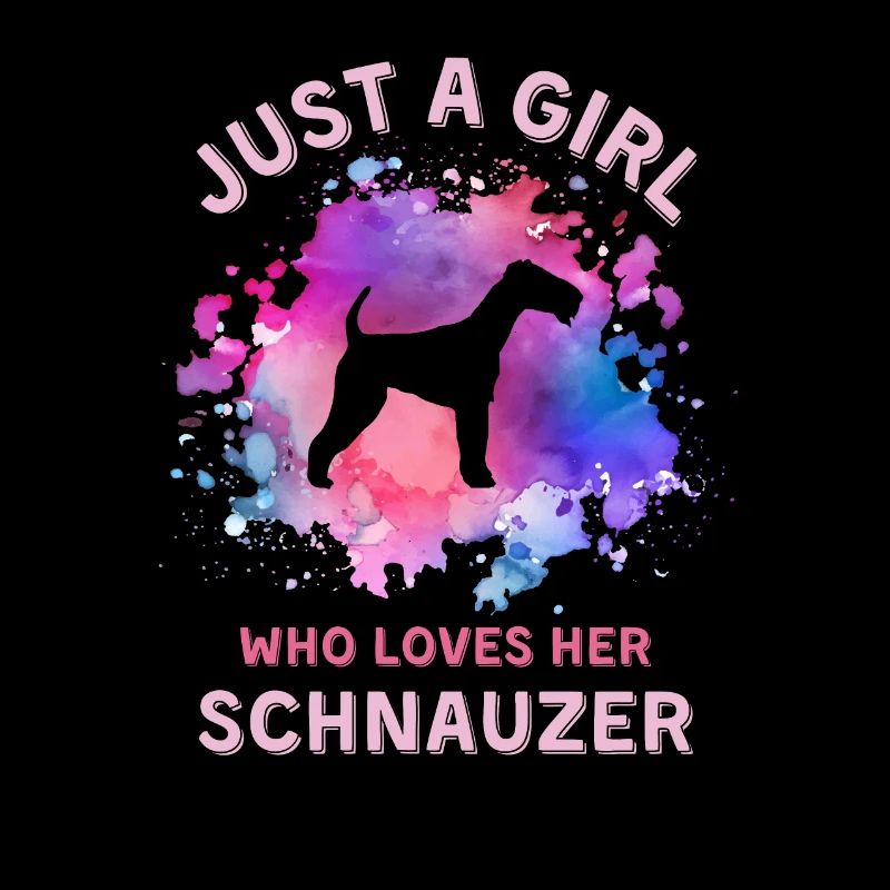 Nur ein Mädchen, das ihren Schnauzer liebt