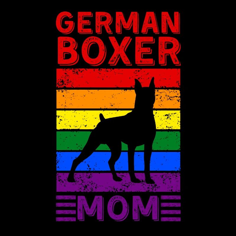 German-boxer Mom LGBTQ Rainbow Flag