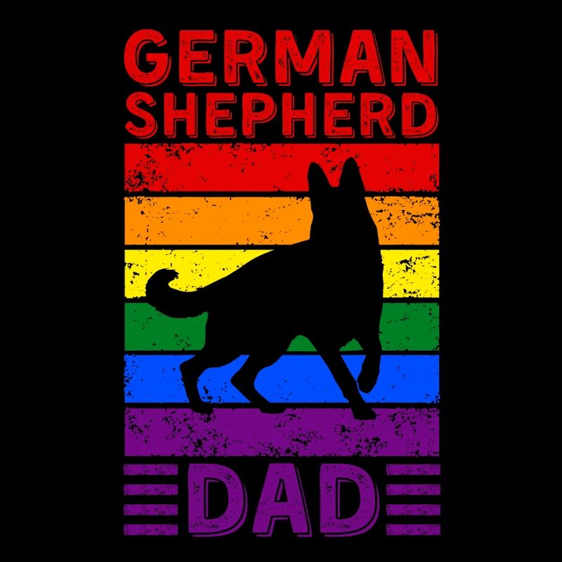 German-shepherd Dad LGBTQ Rainbow Flag