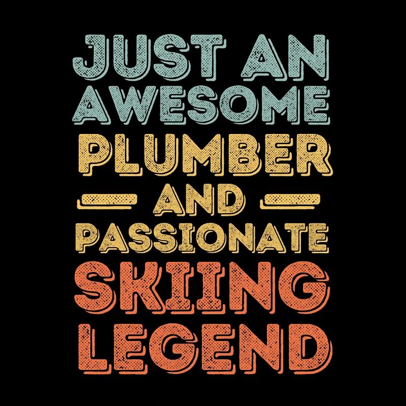 Plumber Skiing legend retro