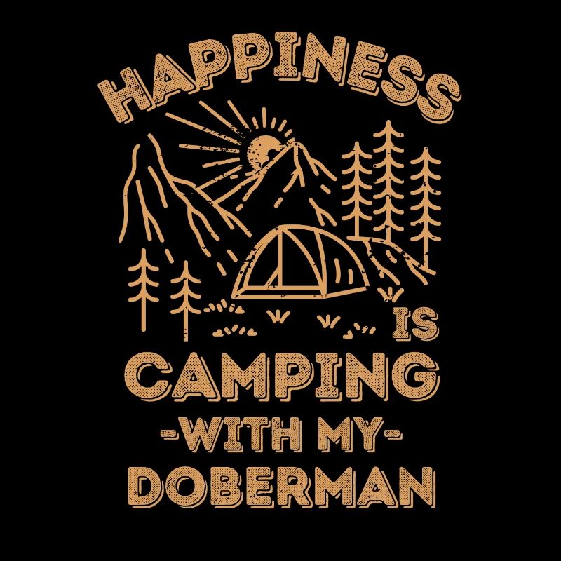 Camping with doberman