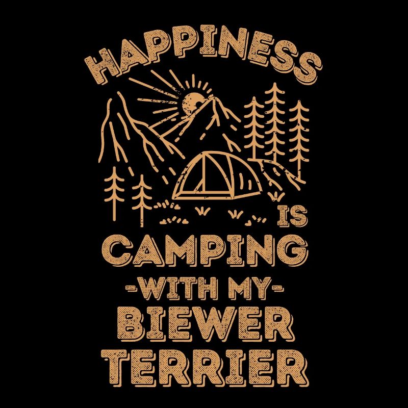 Camping with biewer-terrier