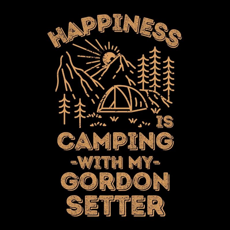 Camping mit Gordon-Setter