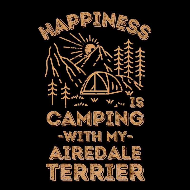 Camping mit Airedale-Terrier