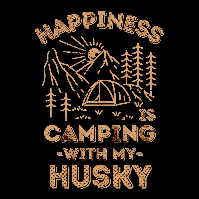 Camping mit Husky