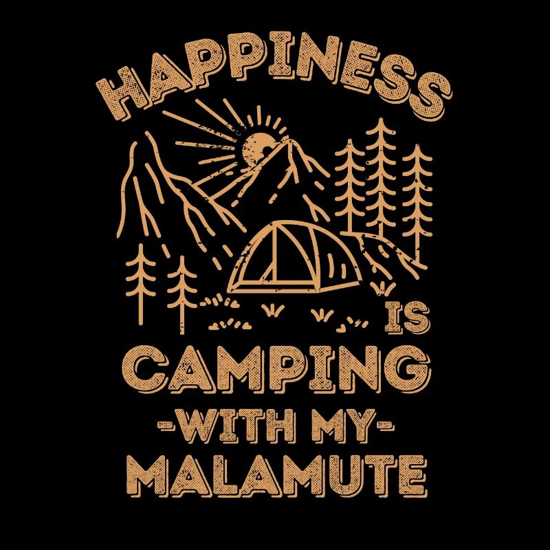 Camping with malamute