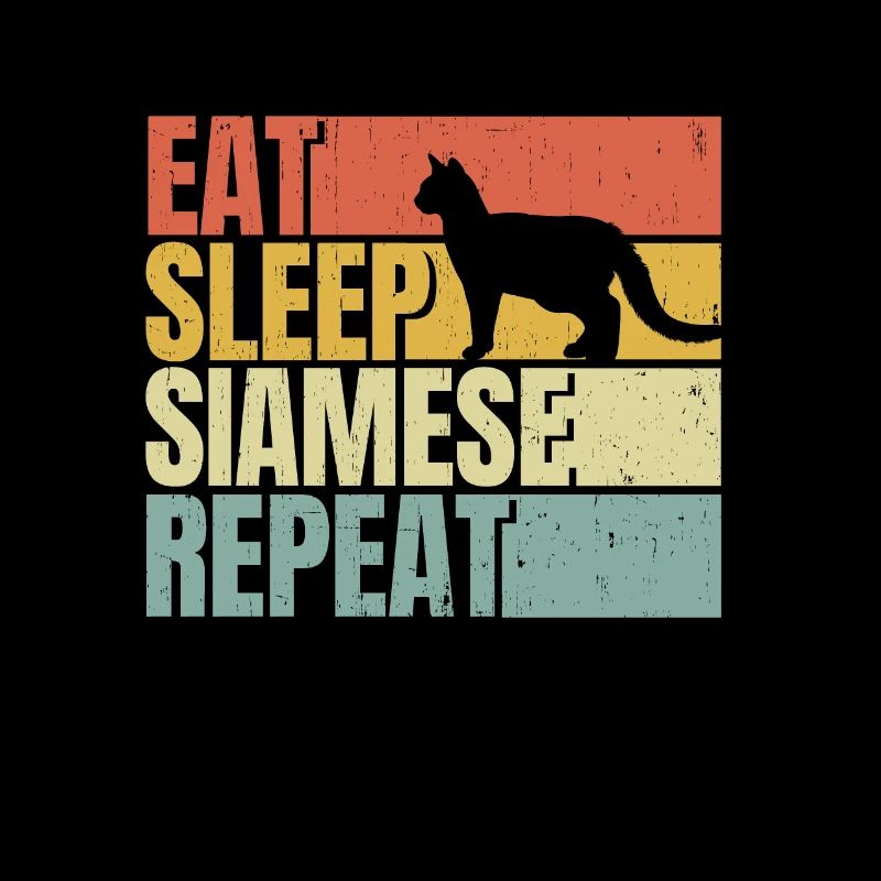Manger dormir Siamois-chat répéter
