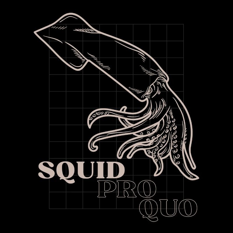 Squid Pro Quo Line Art Grid