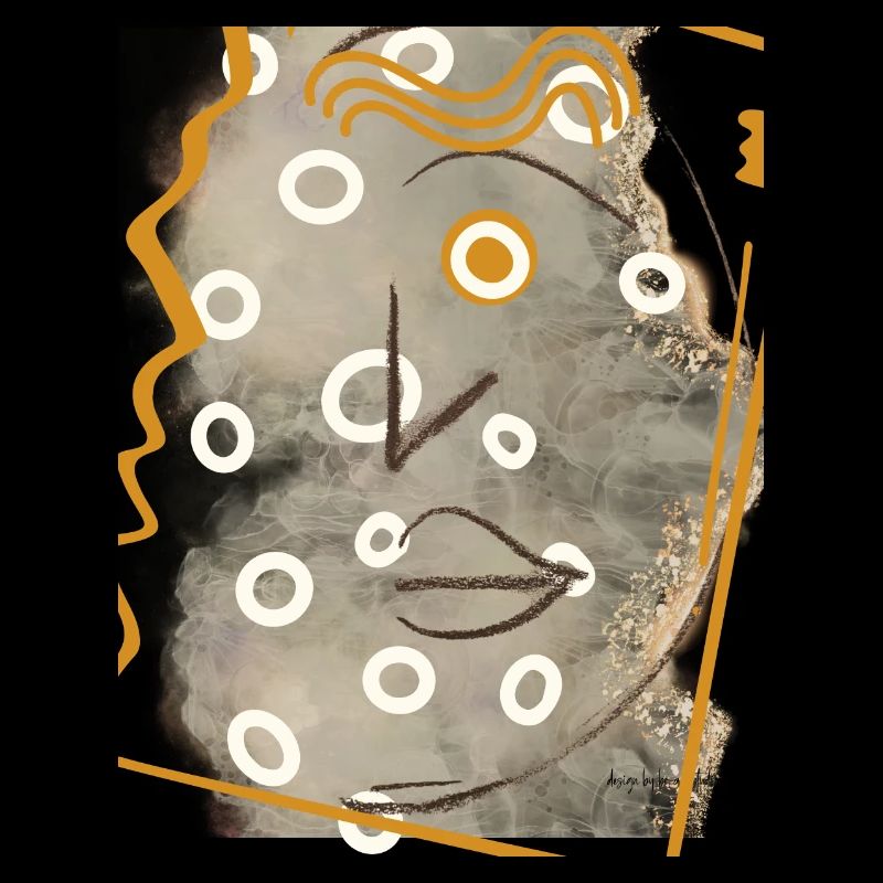 Abstract Portrait with Circles and Lines