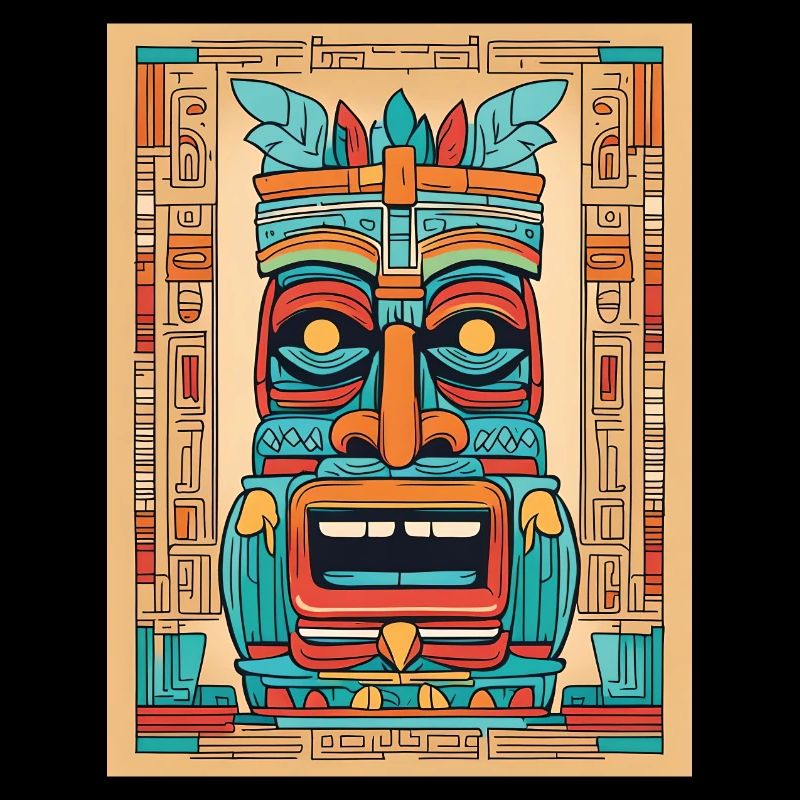 Tiki Maske farbenfroh