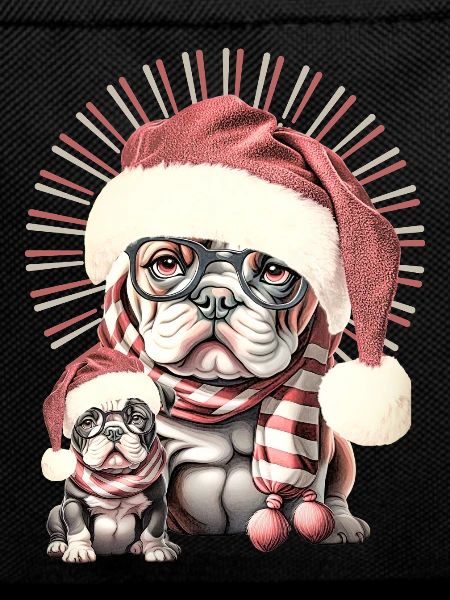 Christmas Bulldog Duo