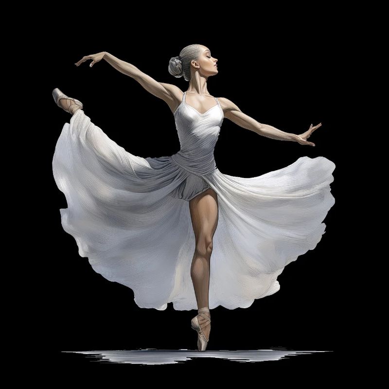 Elegant Ballet Dancer Illustration