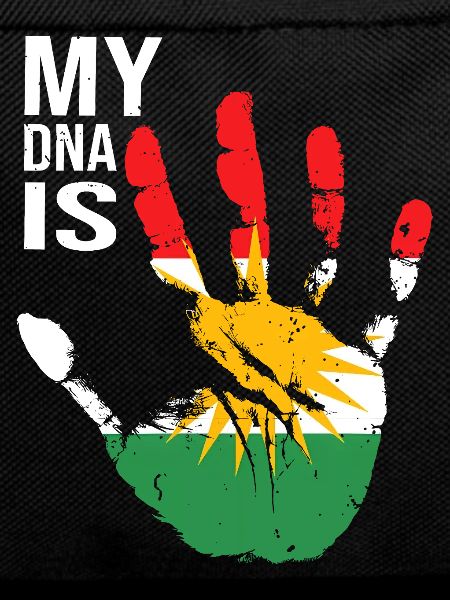 Kurdistan Kurds Hand Design with Flag