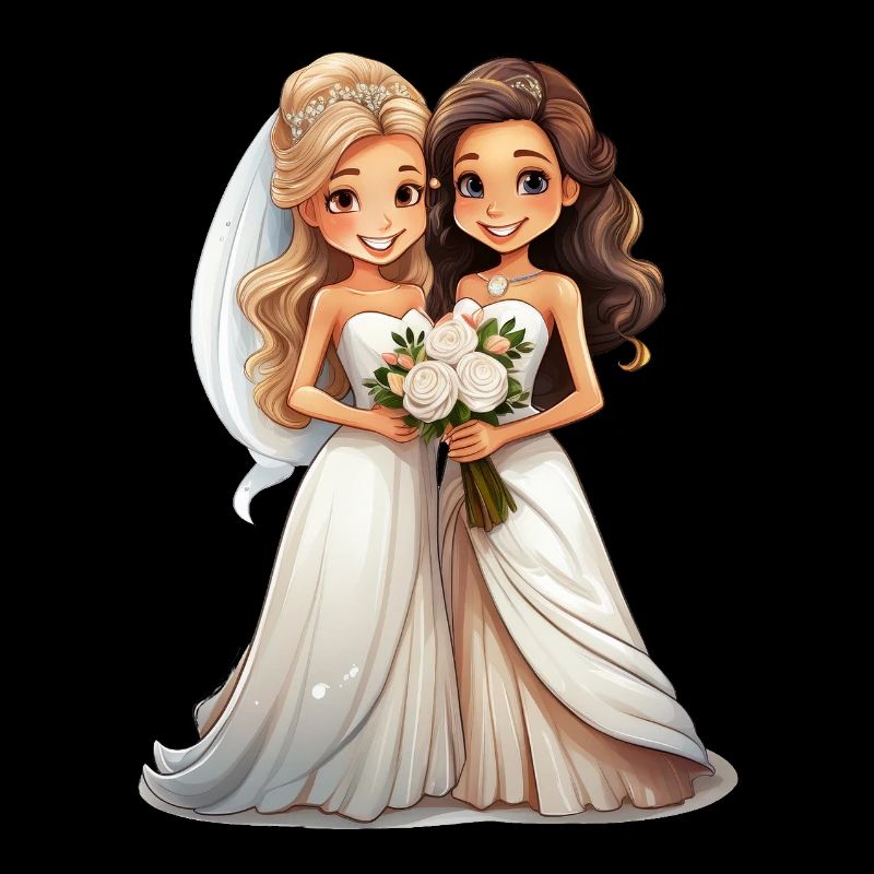 Lesbisches Brautpaar während der Hochzeit