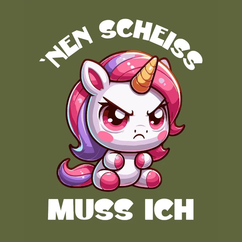 Wütendes Einhorn Chibi Motiv