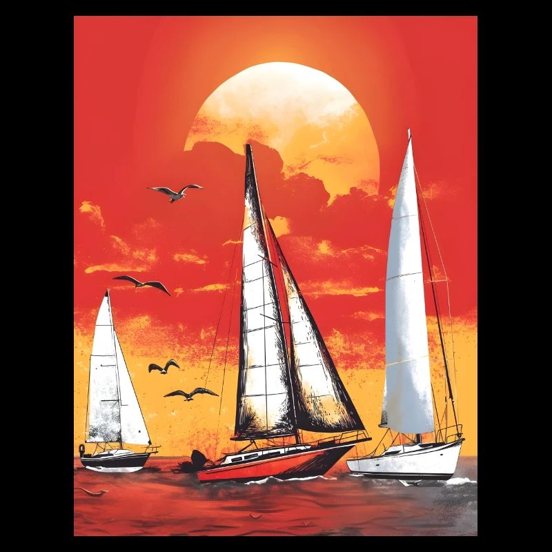 Sunset with sailboat