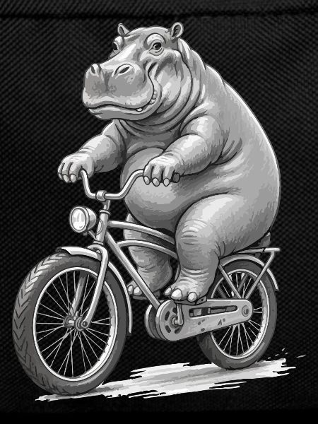 Hippopotame à vélo