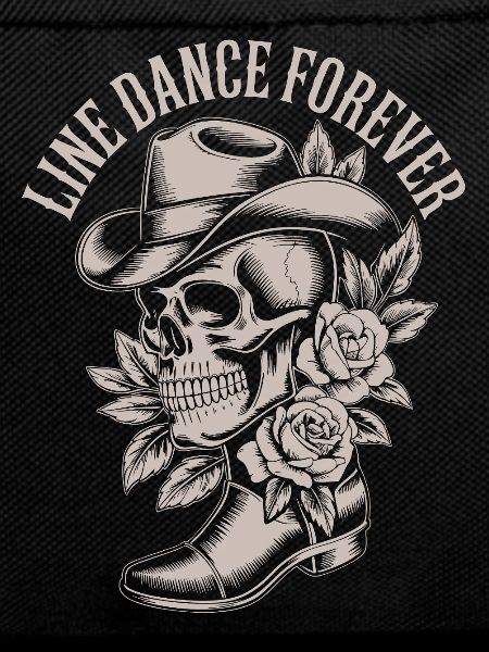 Line Dance Skull with Hat Roses