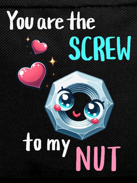 Funny Nut Bolts Pair Design