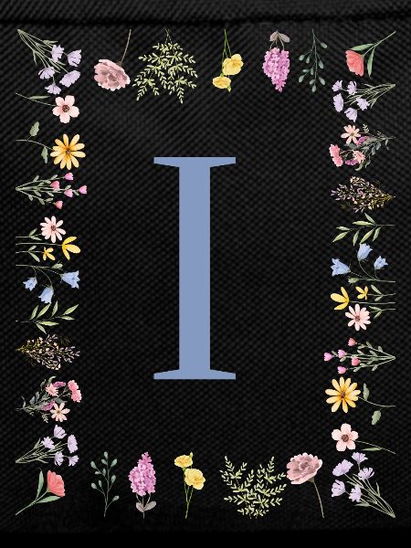 Florale Initial "I" Blumenmonogramm