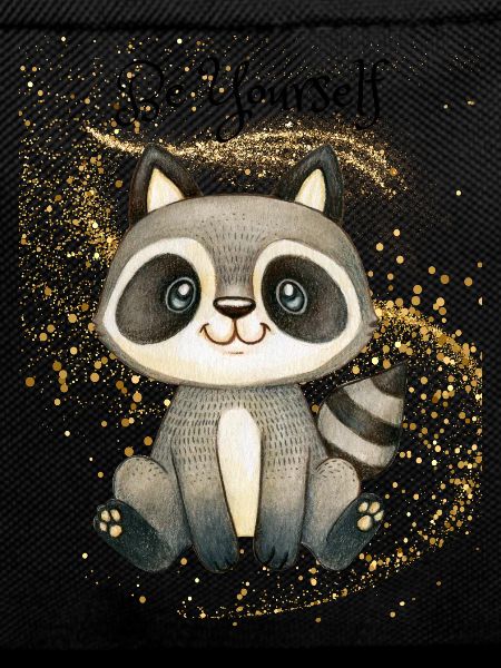 Cute raccoon on glitter