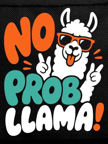 Lama mit Peace-Zeichen – No Prob Llama