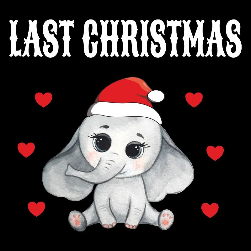 Éléphant Père Noël Joyeux Noël