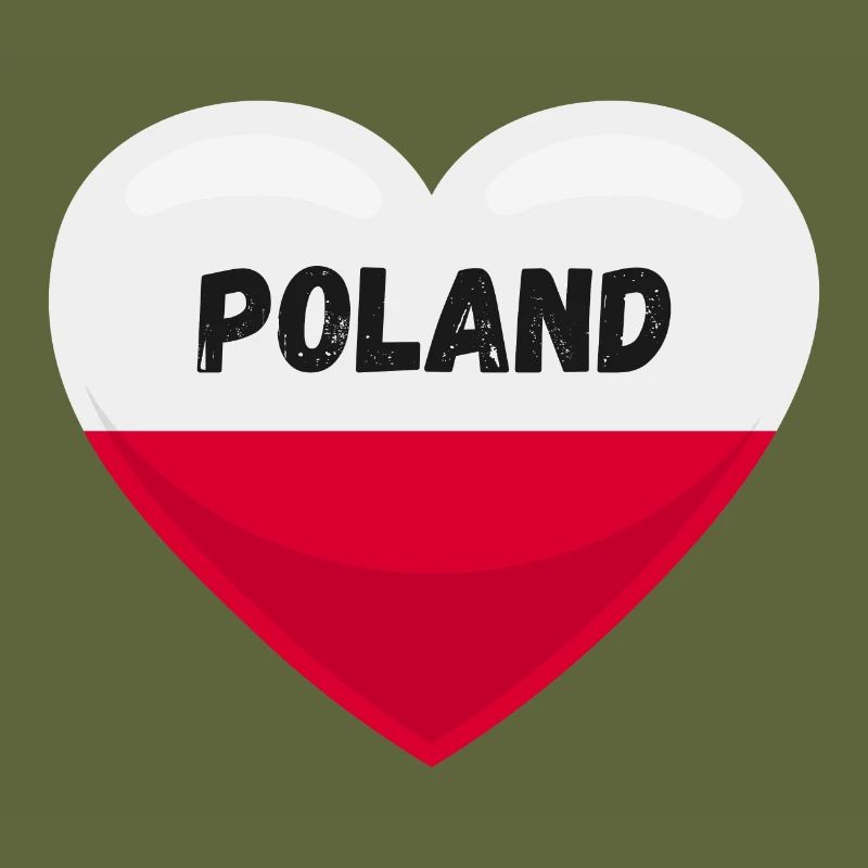 Pologne Drapeau en forme de cœur