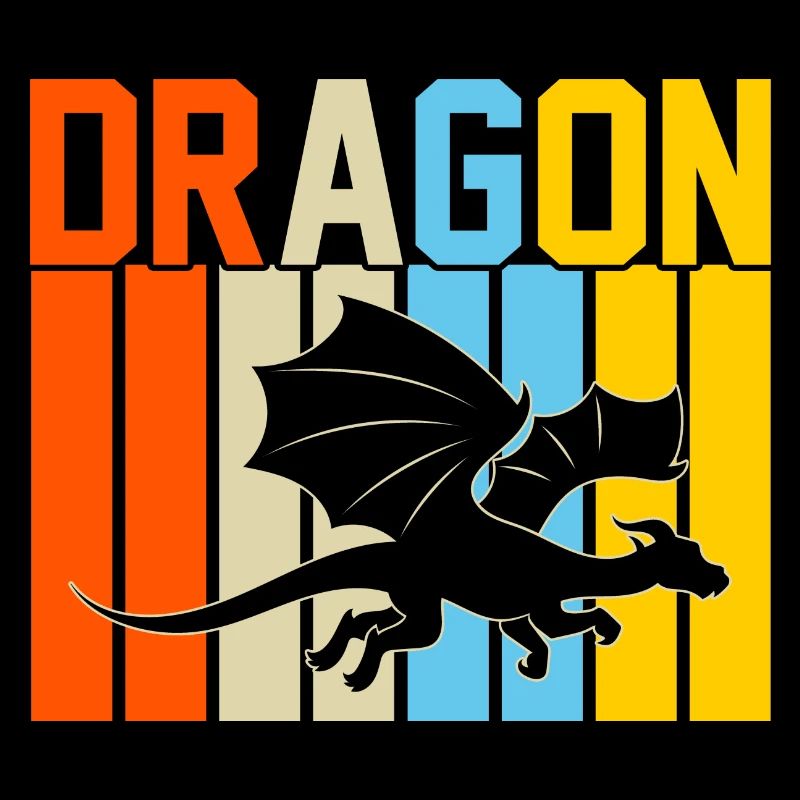 Drache Retro-Design Drache Geschenk