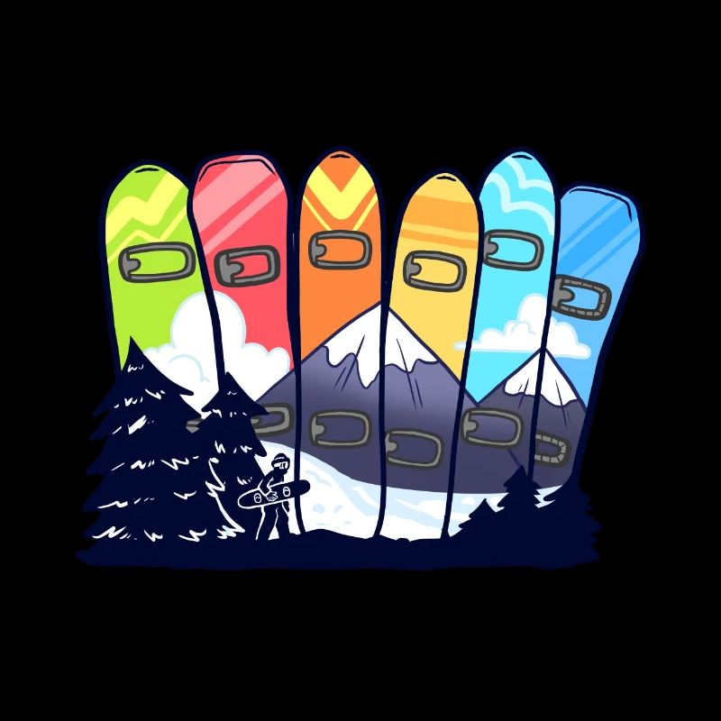Snowboard Snowboards coloré Snowboarder