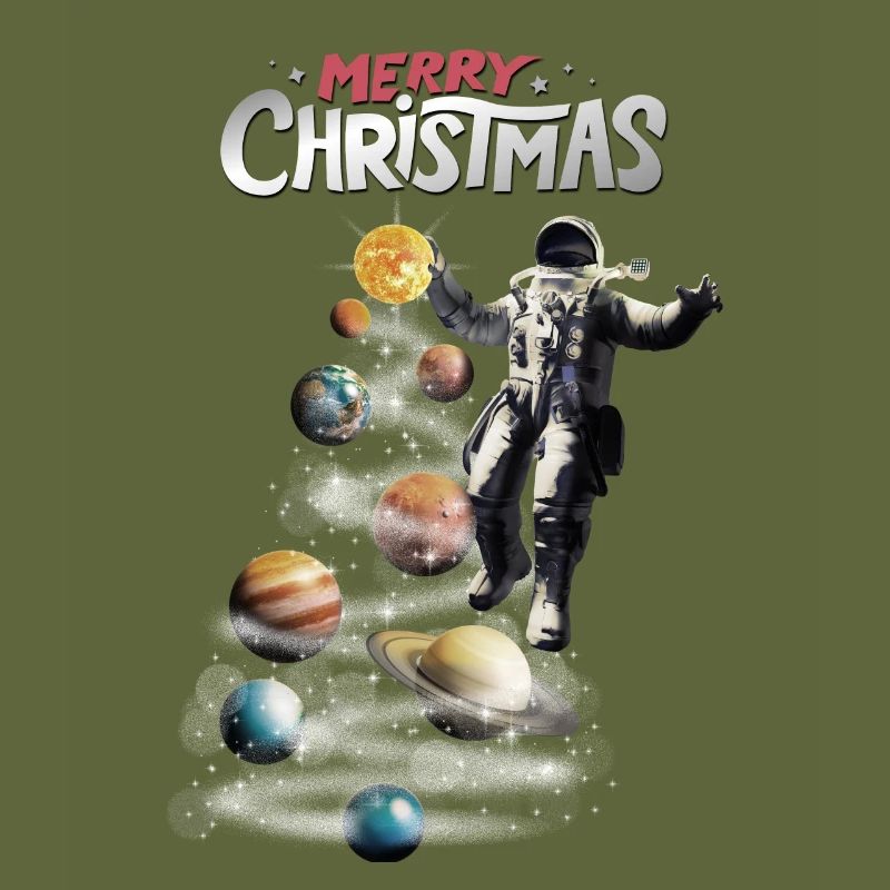 Christmas in Space Solar System Astronaut