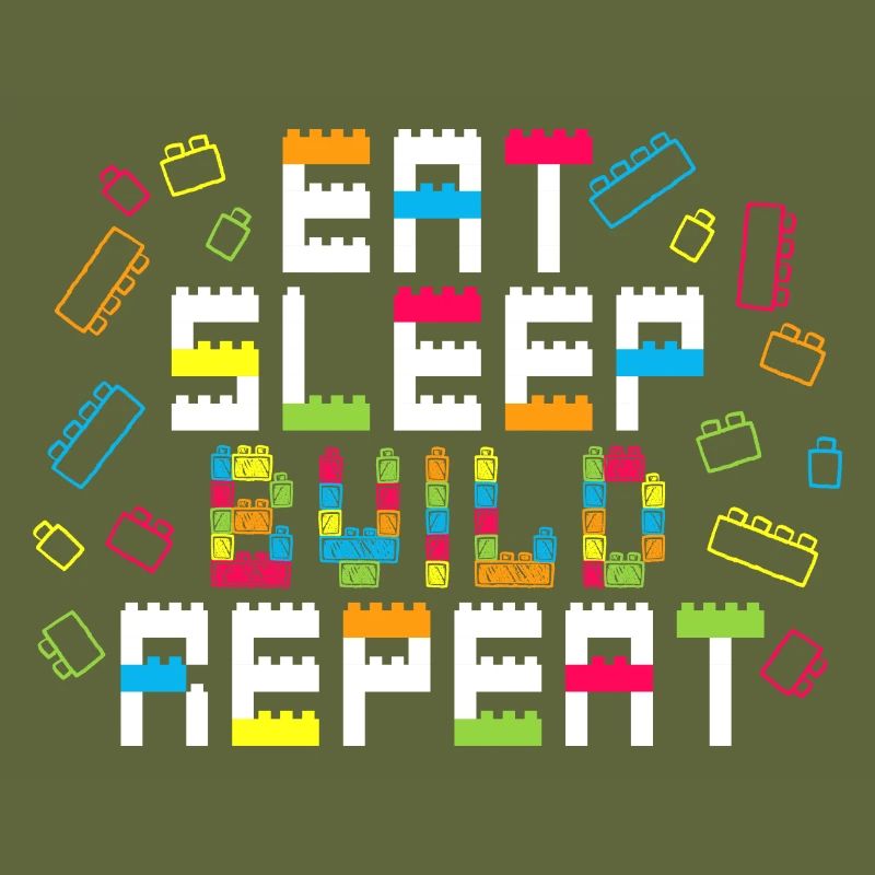 Eat Sleep Build Repeat Master Builder Block Gift