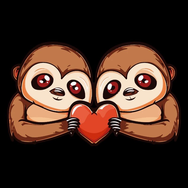 Faultier Paar Valentinstag