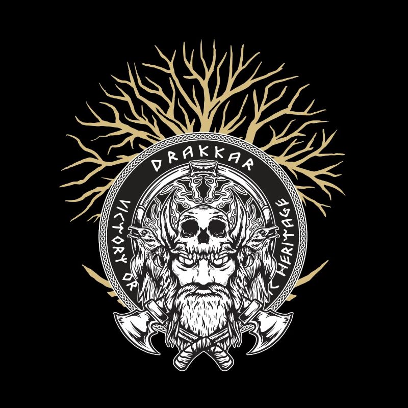 Wikinger Walhalla Nordisch Krieger Axt Yggdrasil