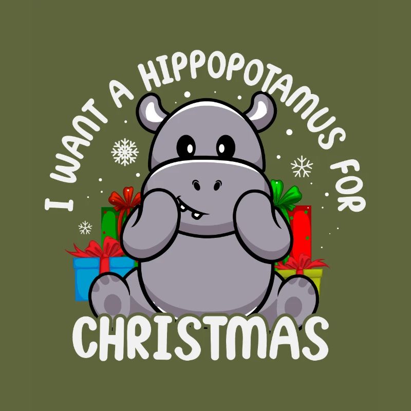 Weihnachten Nilpferd Weihnachtsmann