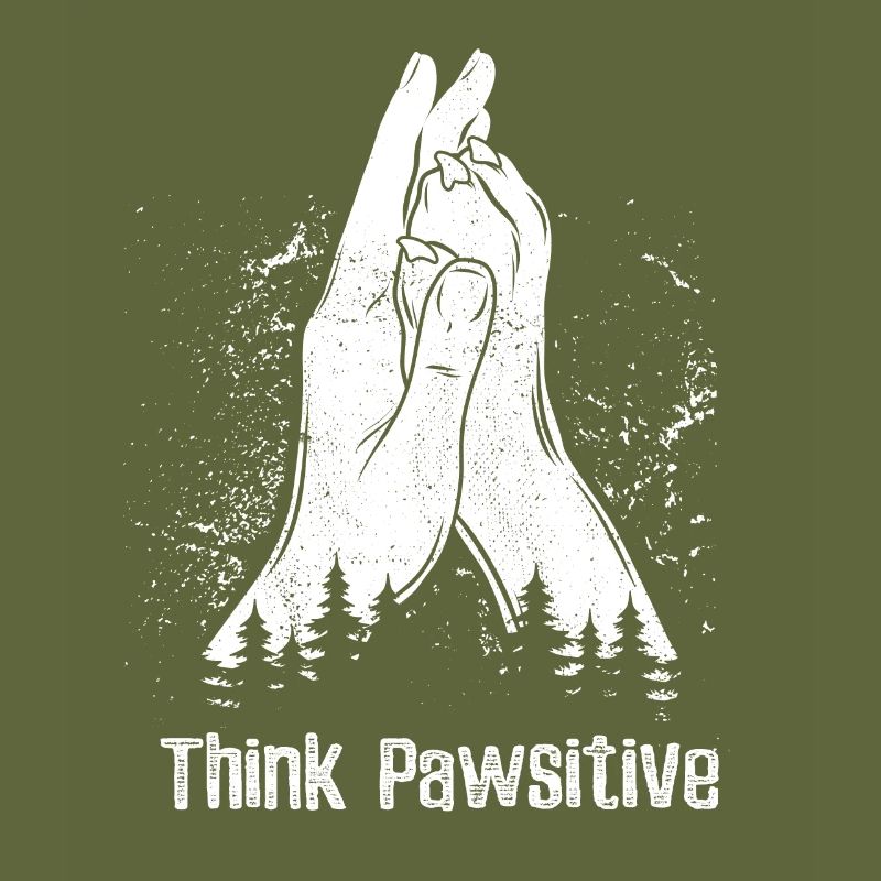 Think Pawsitive - Hand + Hundepfote - High Five