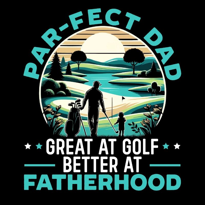Vatertag Golfspieler Golfer Vaterschaft