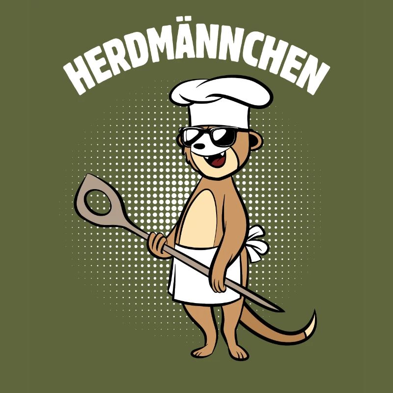 Herdmännchen - Erdmännchen mit Kochlöffel