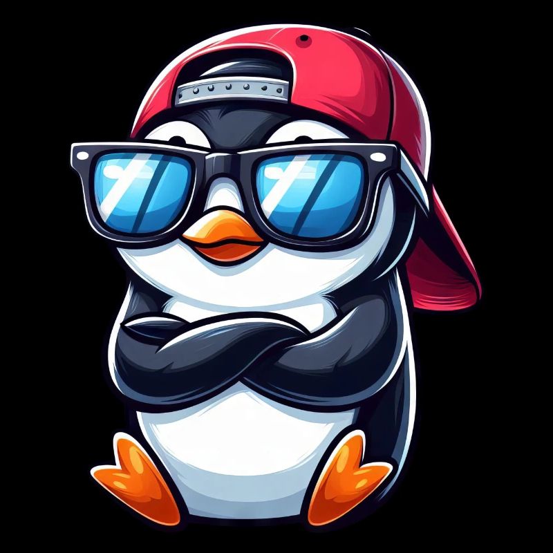 Pingouin cool avec lunettes de soleil Dessin animé 1