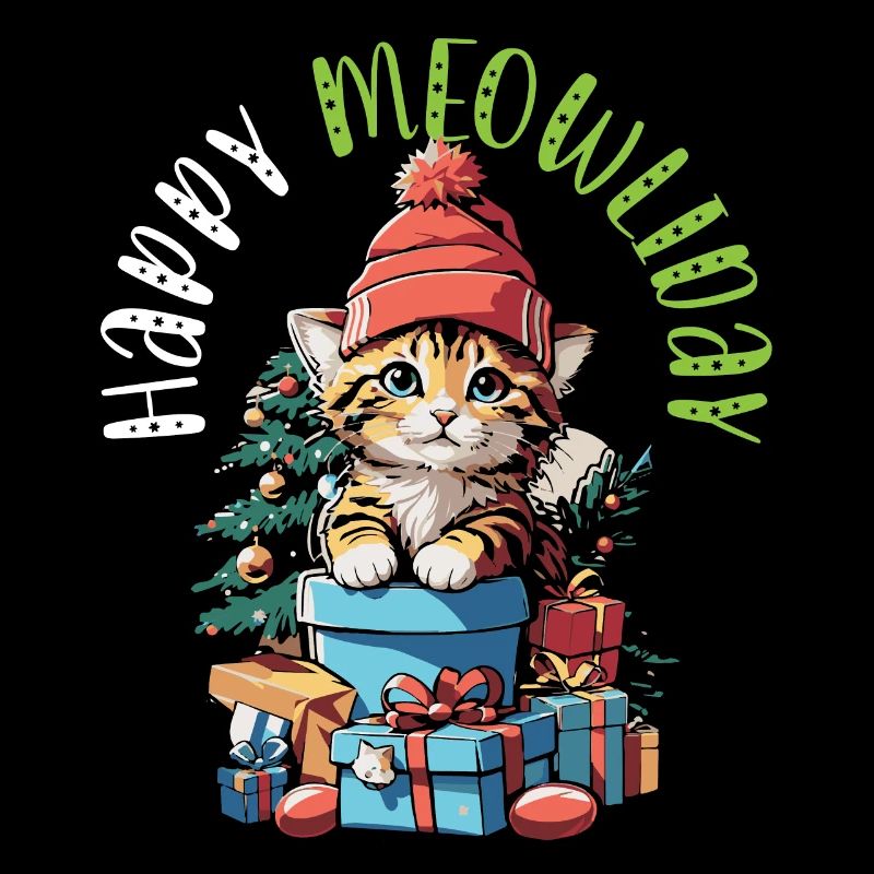 Cat Christmas Holiday Time