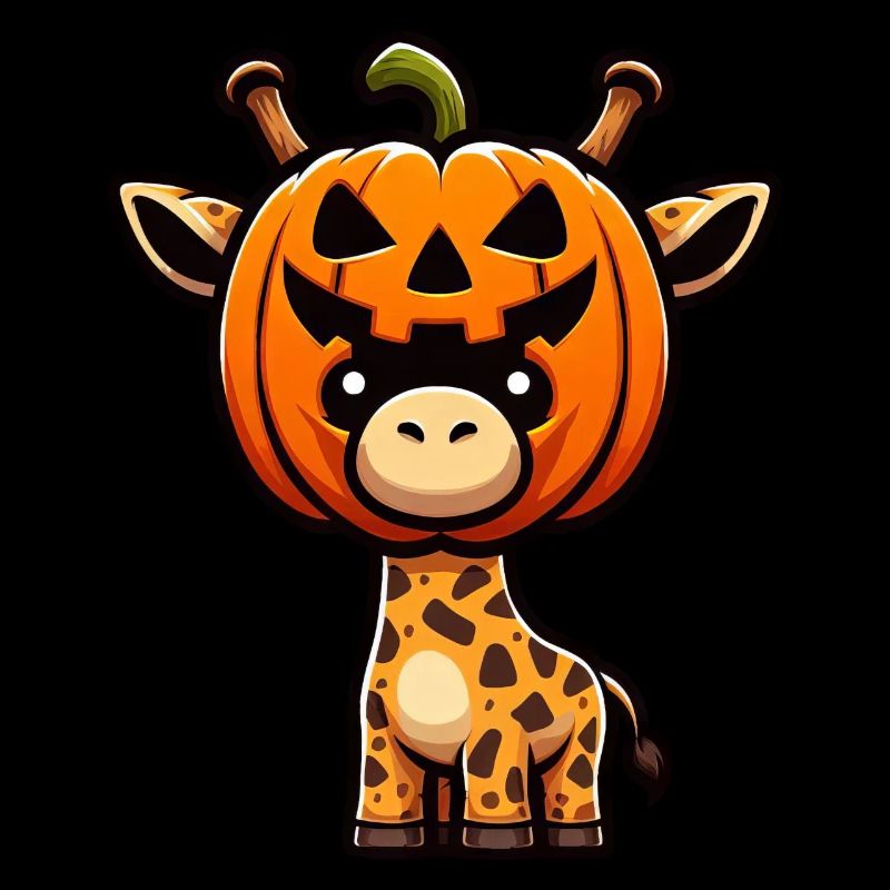 Funny Pumpkin Giraffe Halloween October Autumn