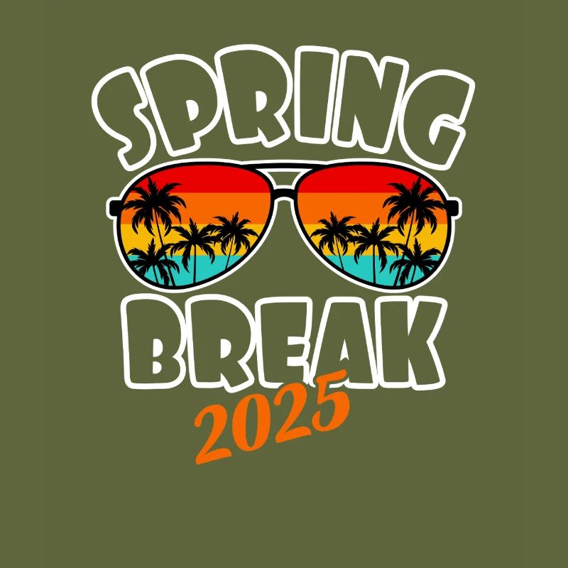 Spring Break 2025 Retro Sunset & Beach
